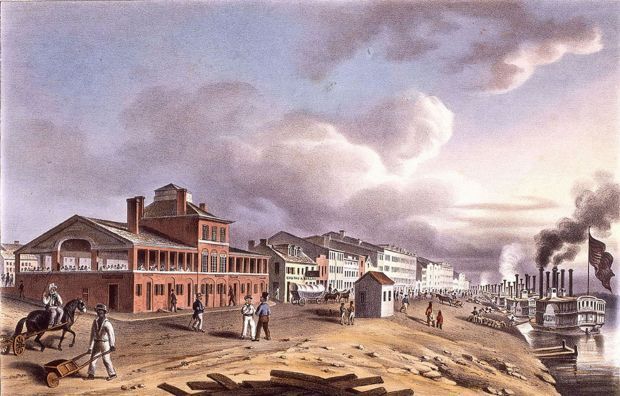 The St. Louis riverfront in 1840
